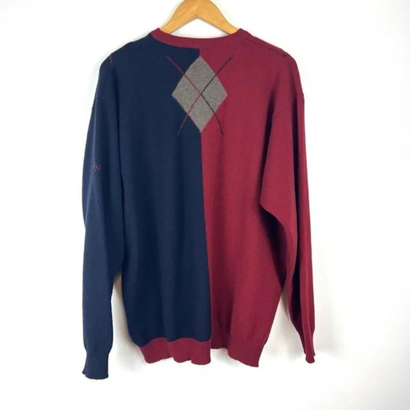 Ping Karsten Phoenix Open Merino Wool Cashmere Sweater Sz 44 Large Argyle Preppy - Picture 5 of 11